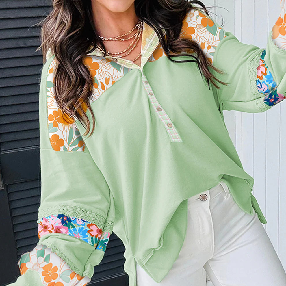 *Lace Floral Pullover*