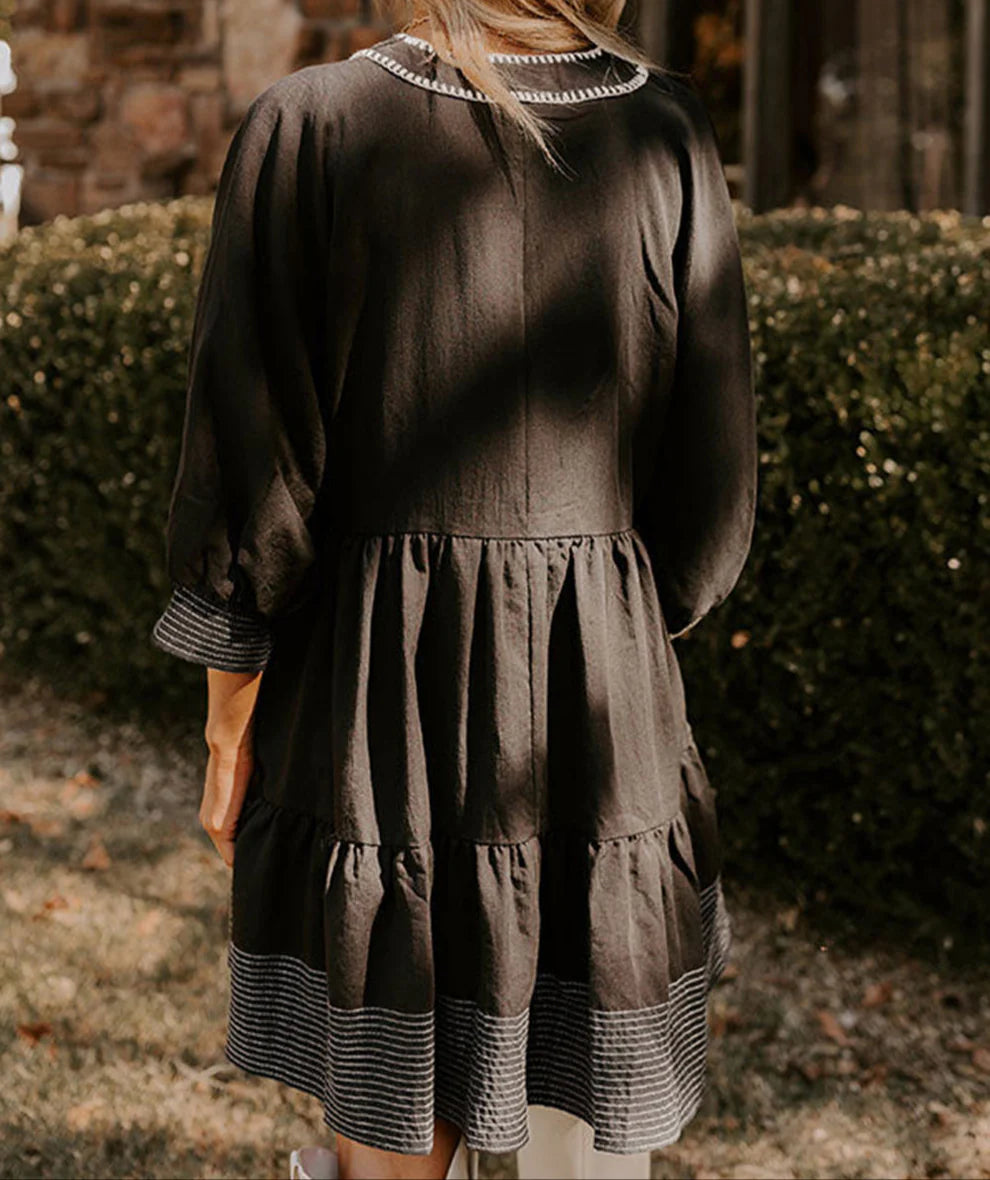 *Stitched Tiered Mini Dress*