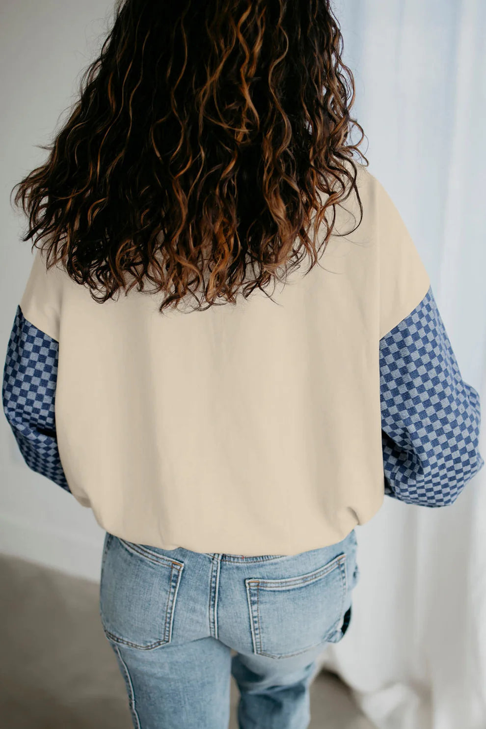 *Checked Sleeve Hoodie*