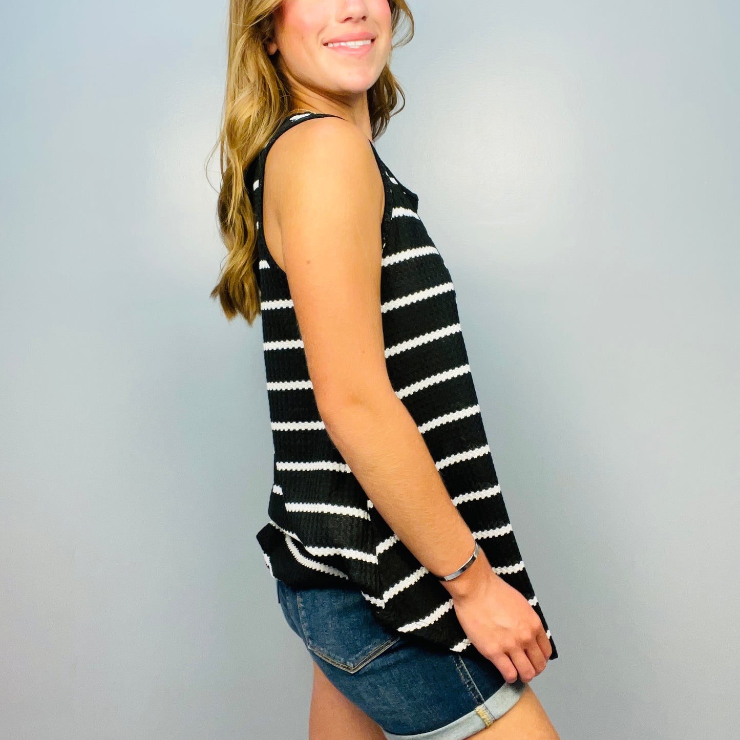 Striped Waffle Knit Tank