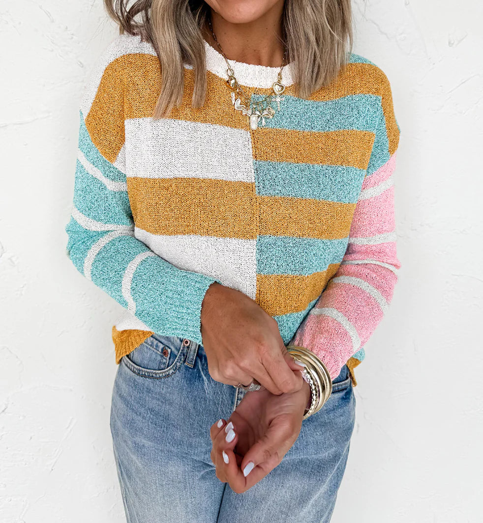 *Gold Colorblock Sweater*