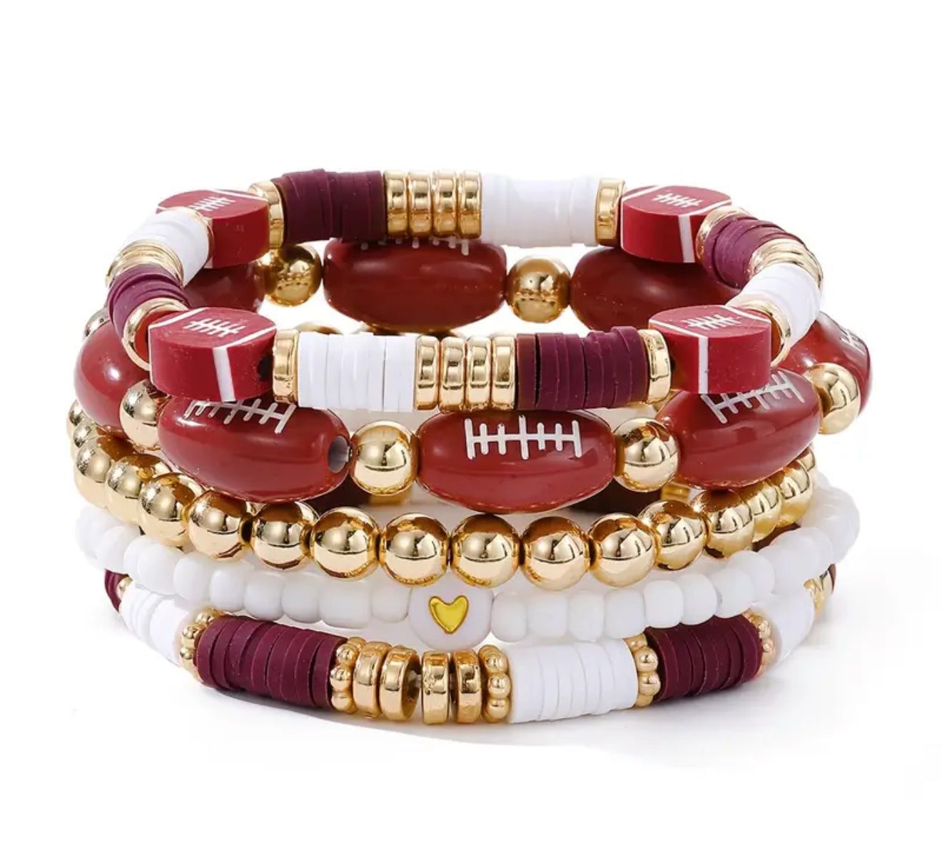 Beaded Football Bracelets