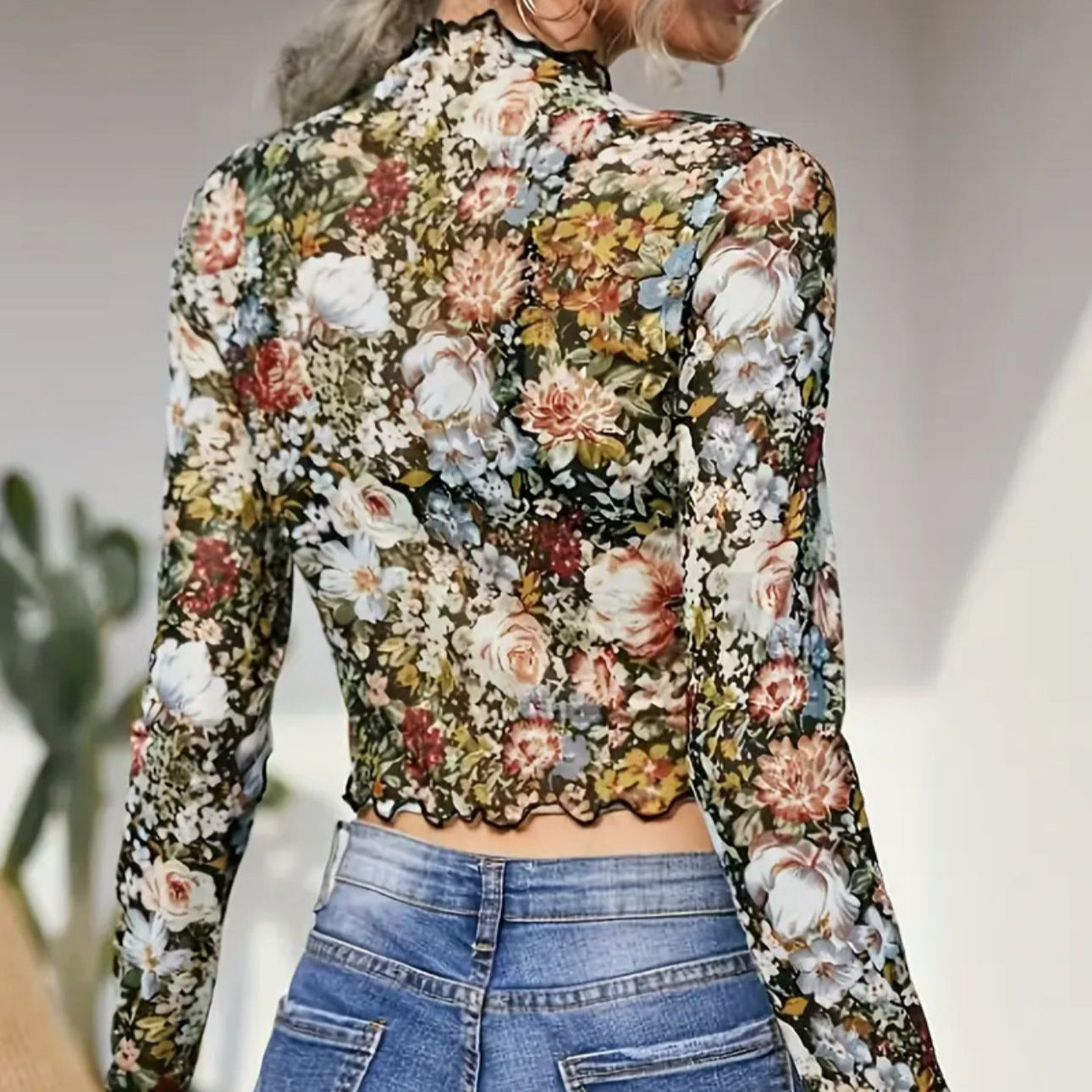 Floral Mesh Top