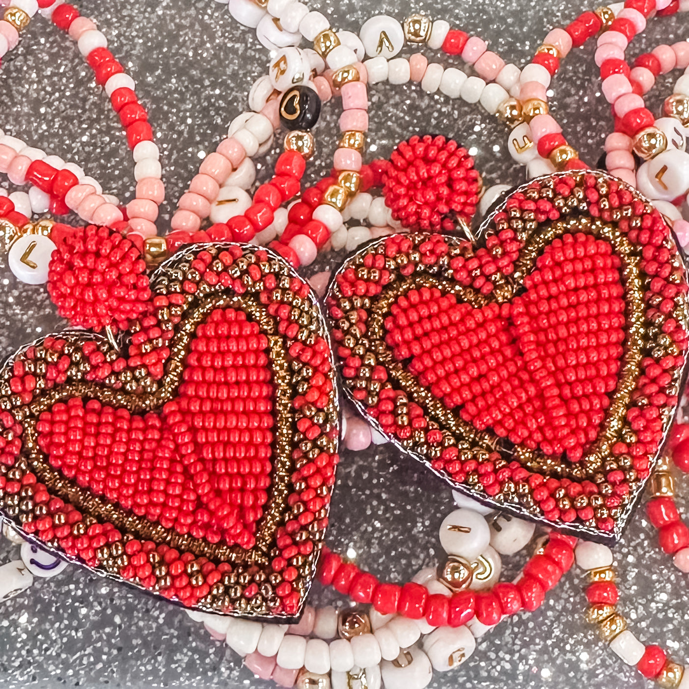 Matters of the Heart Beaded Earrings