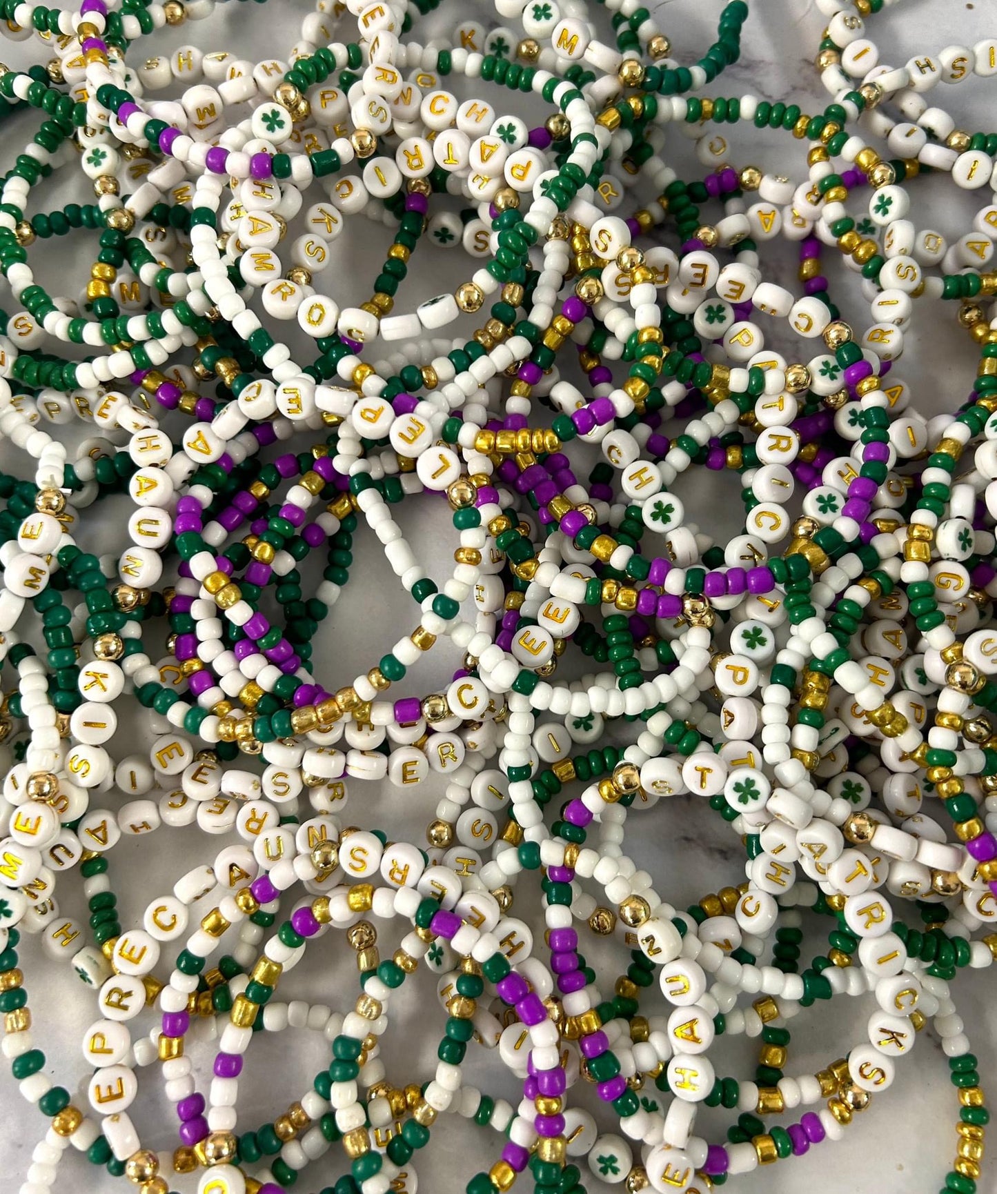 St. Patricks Day Beaded Bracelets