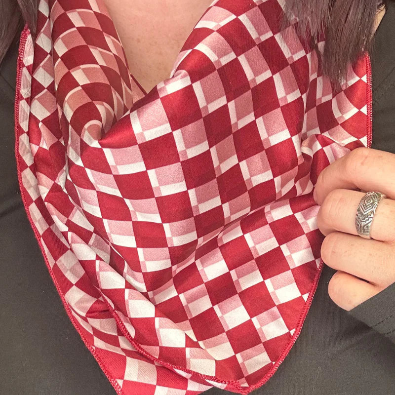 *Maroon & White Checked Bandana/Wild Rag*
