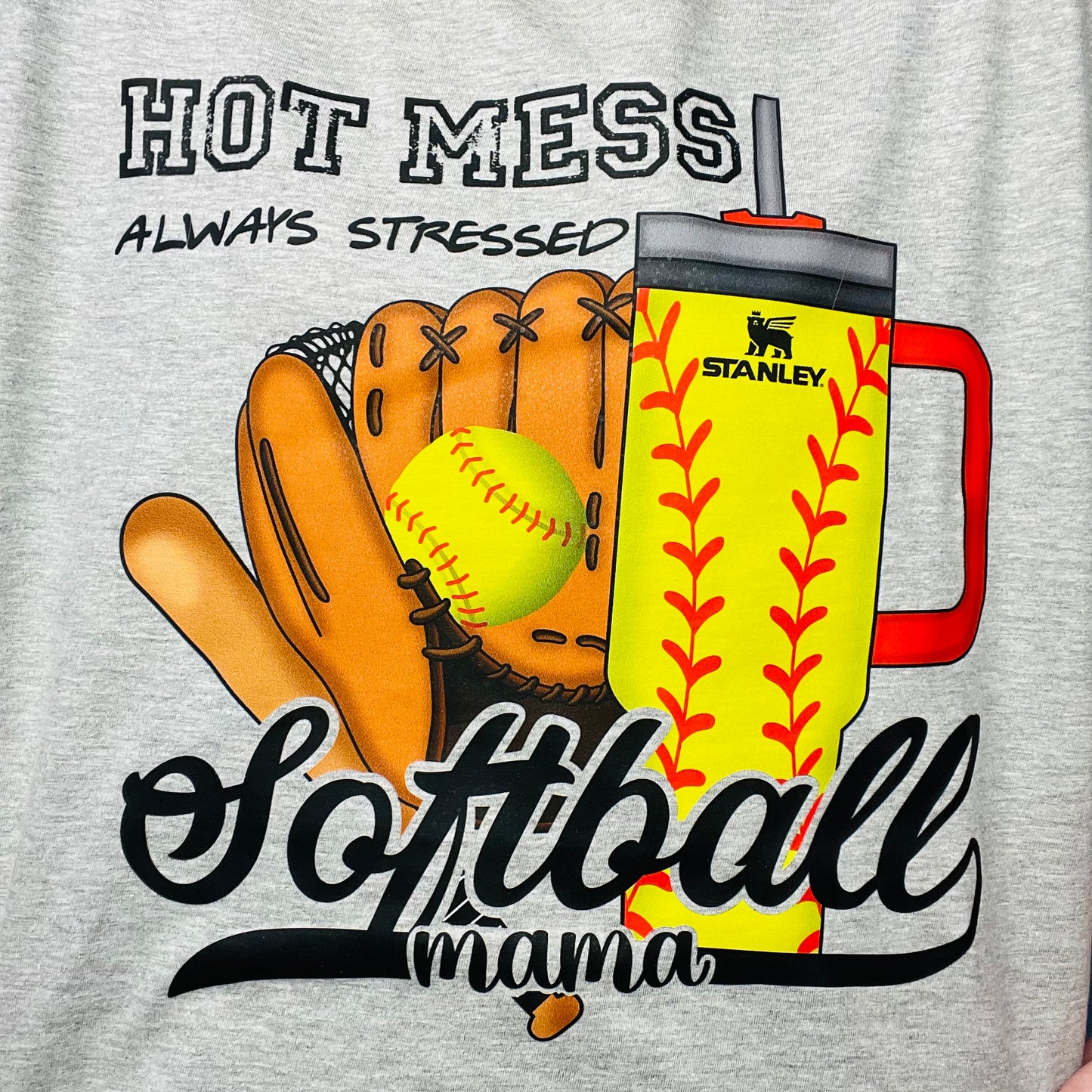 Always Stressed Softball Mom Tee