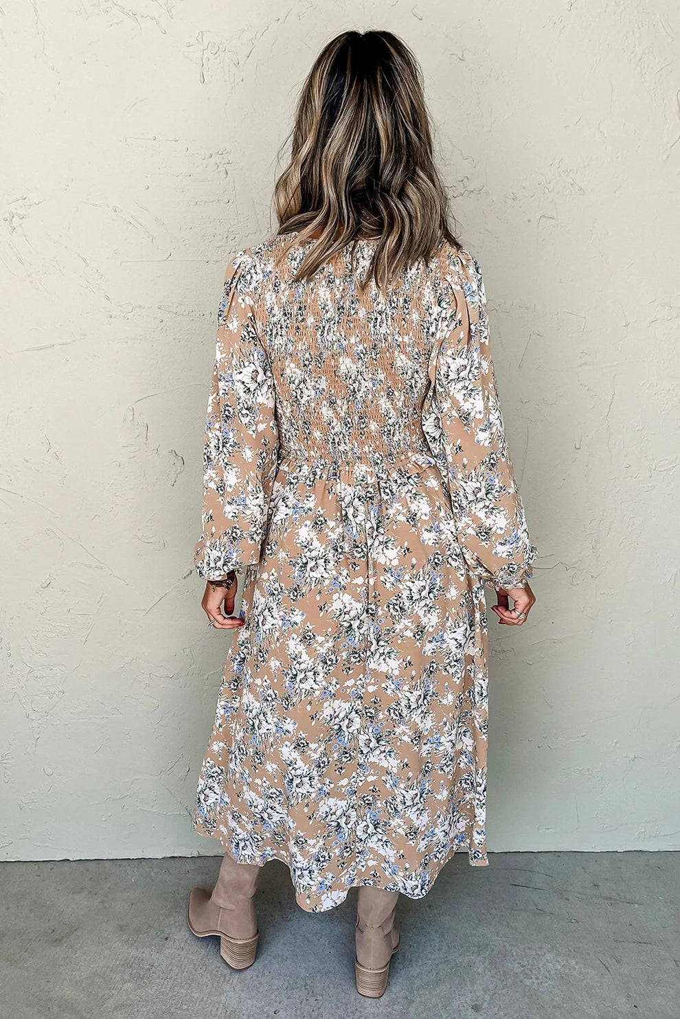 *Brown Floral Maxi Dress*