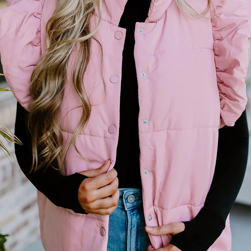 *Pink Flutter Puffer Vest*