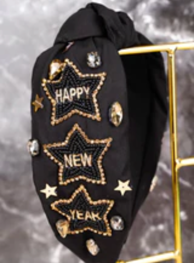 Happy New Year Beaded Headband