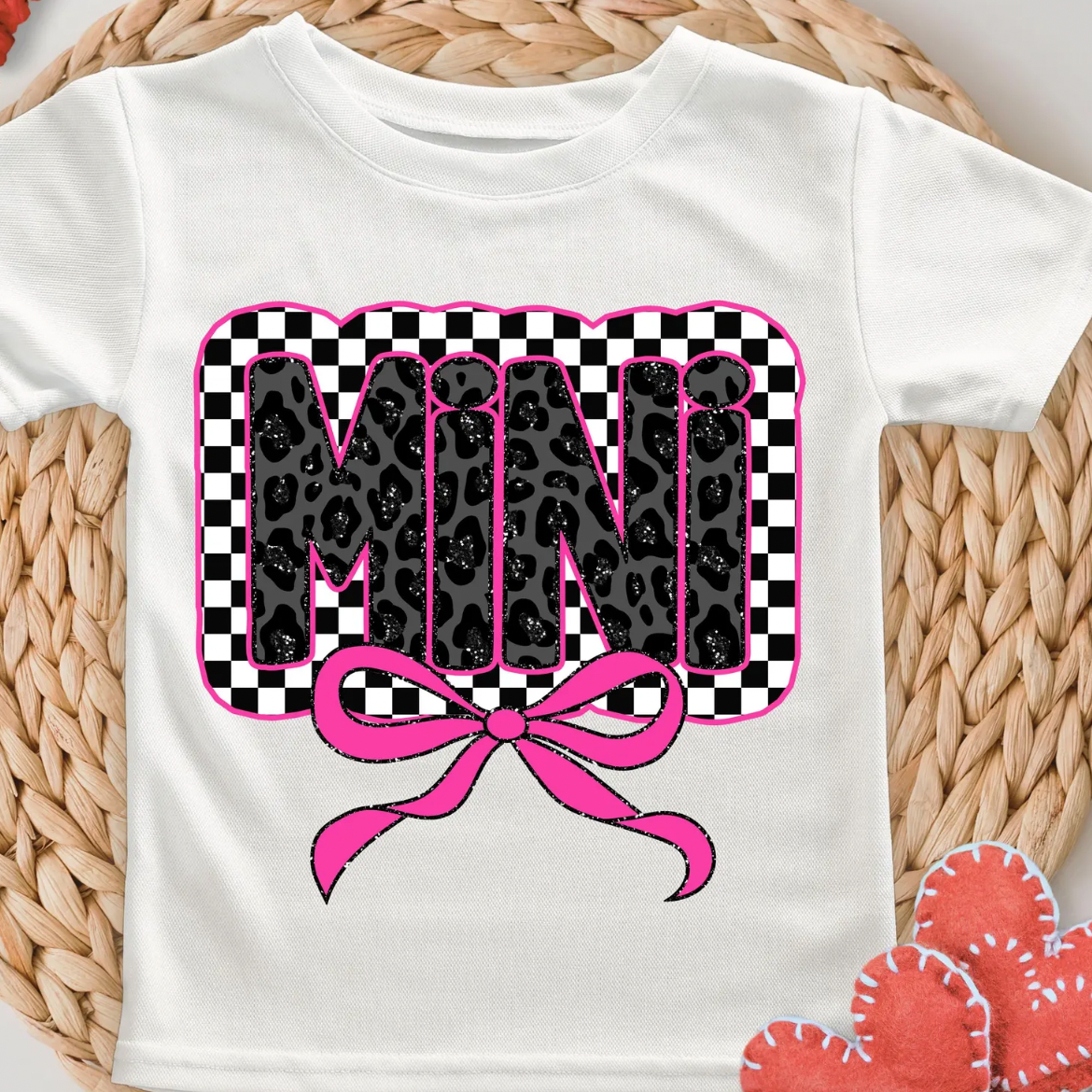 *Checked Mini Bow Tee*