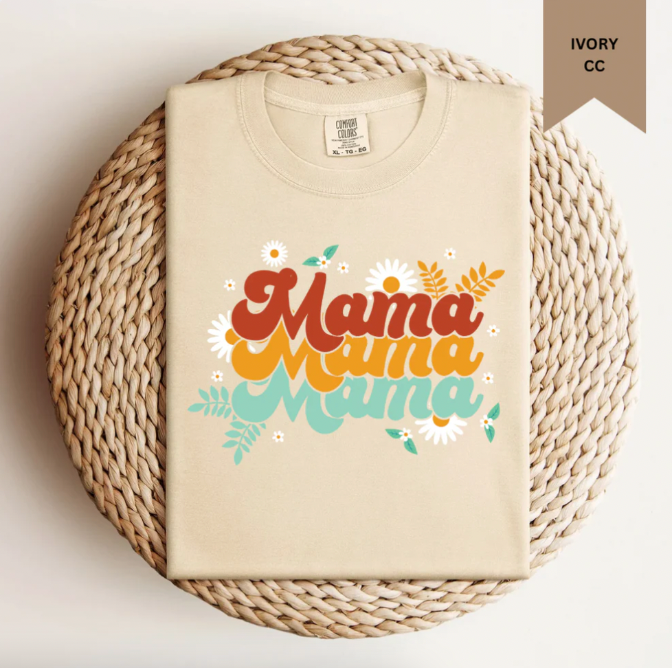 *Retro Floral Mama Tee*