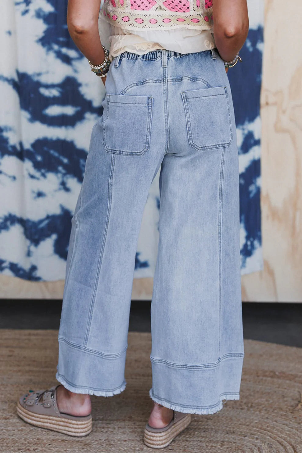 *Trendy Wide Leg Denim Pants*