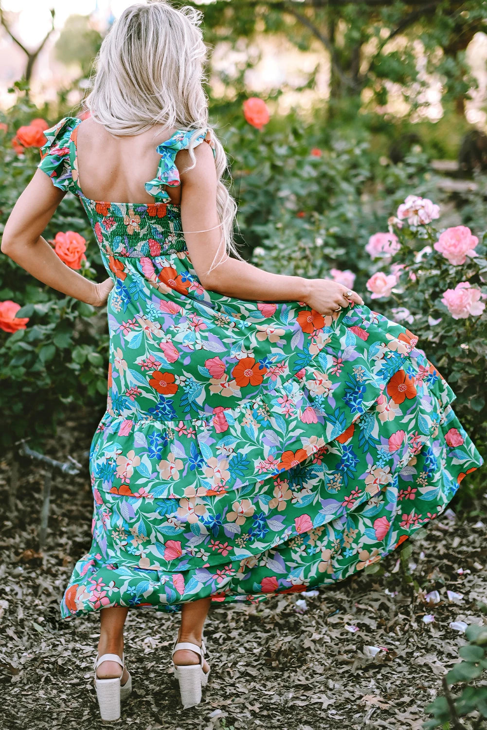 *Green Floral Dress*