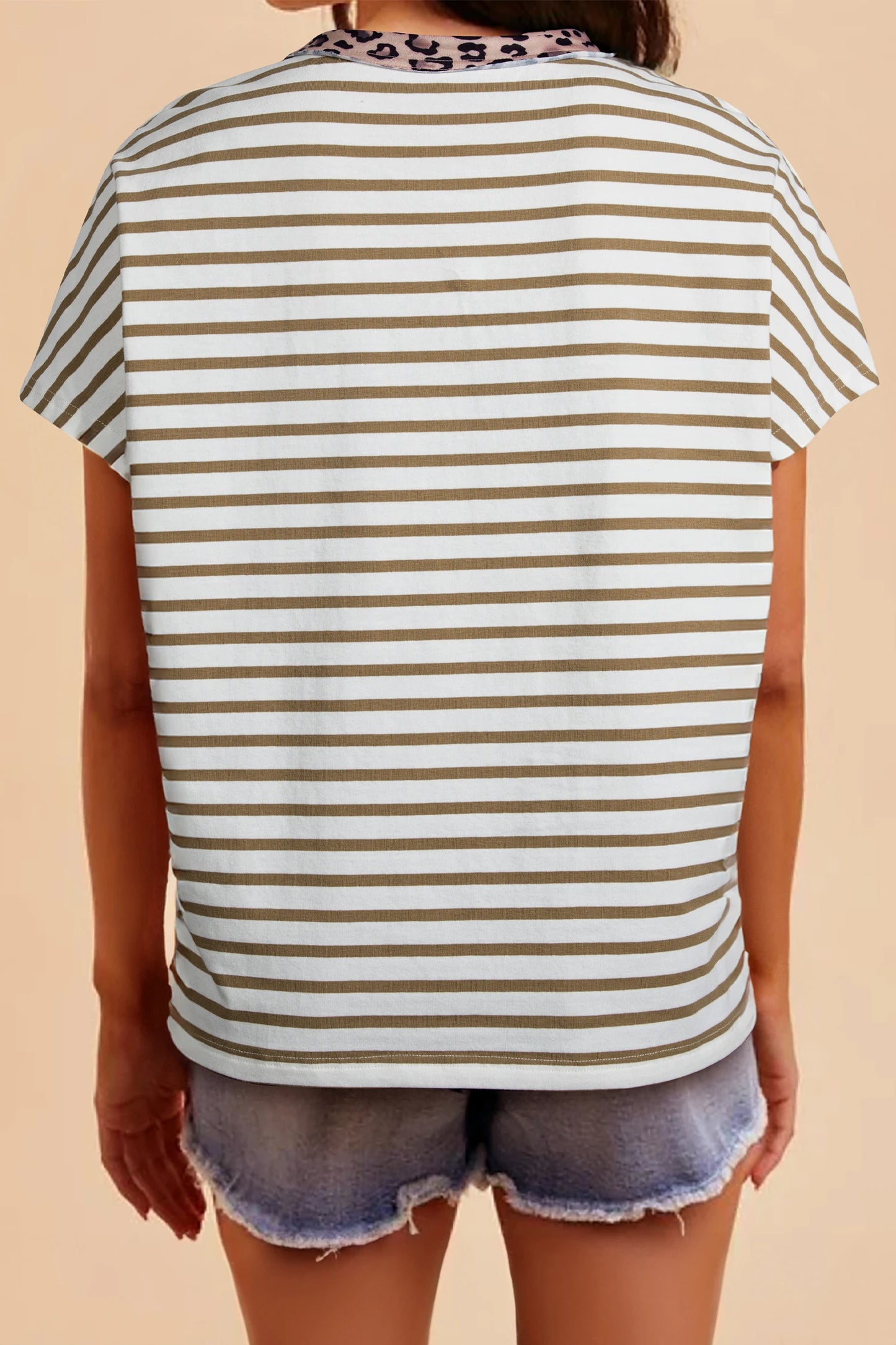 *Khaki Stripe Top*