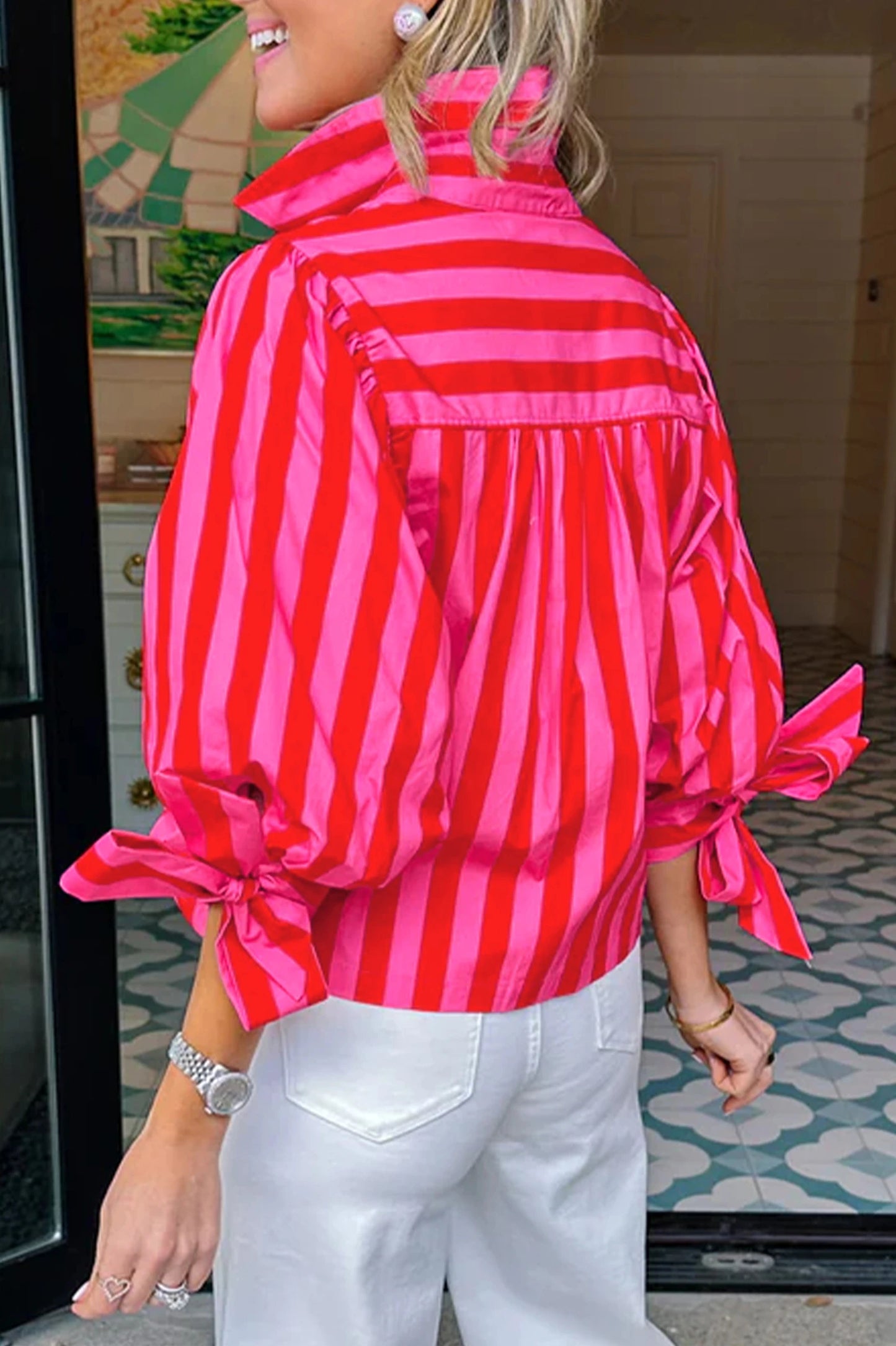 *Pink & Red Stripes Top*