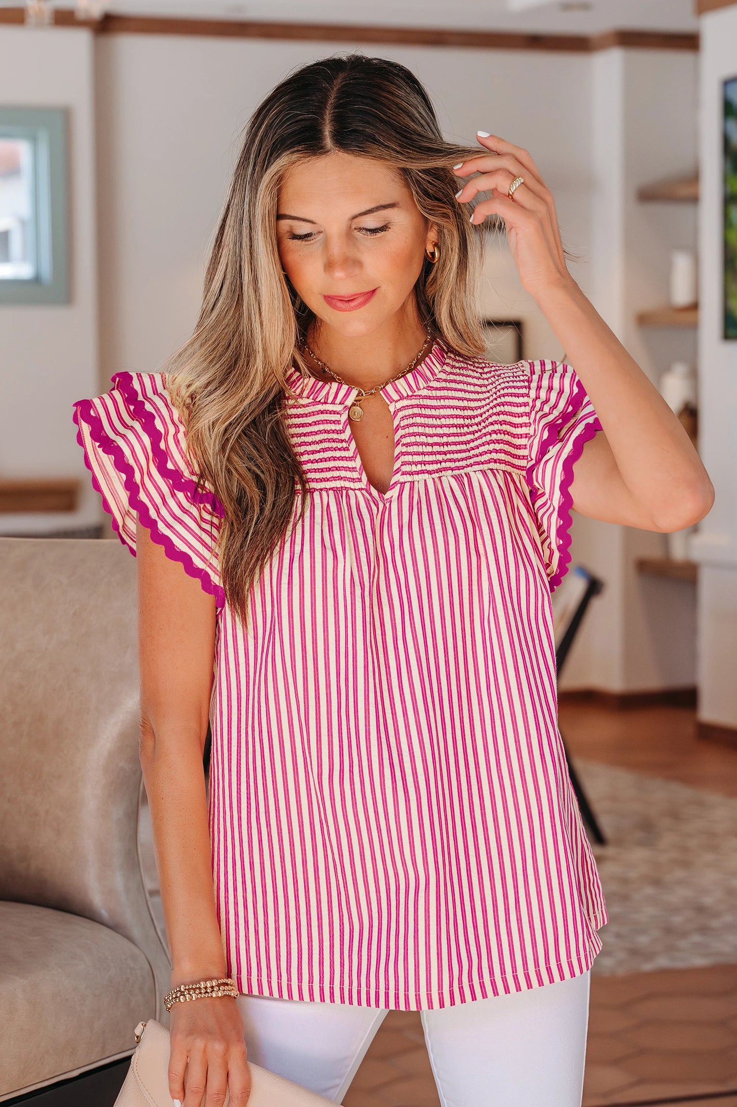 *Pink Striped Top*