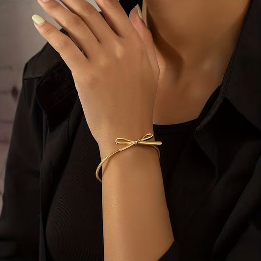 Gold Bow Cuff Bracelets