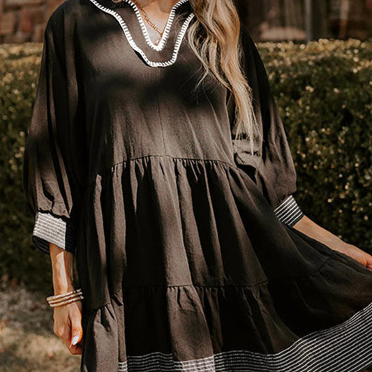 *Stitched Tiered Mini Dress*