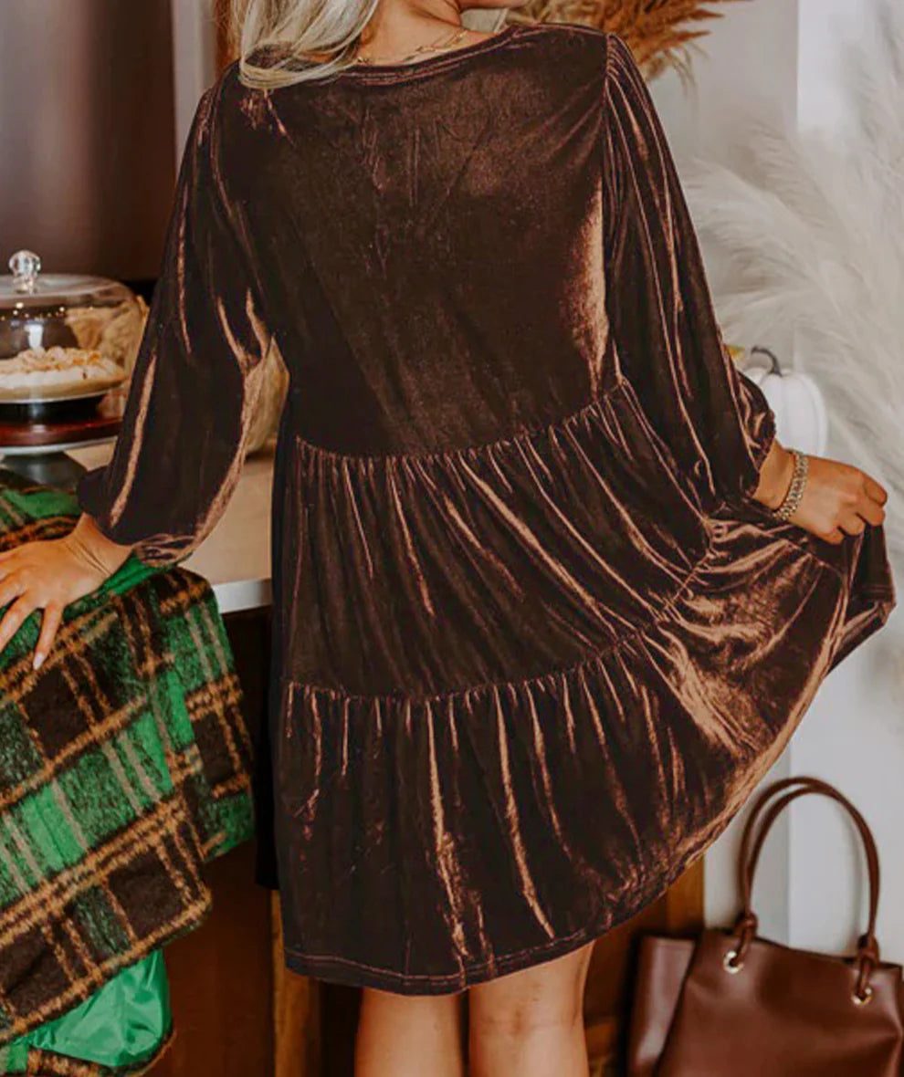 *Velvet Tiered Dress*