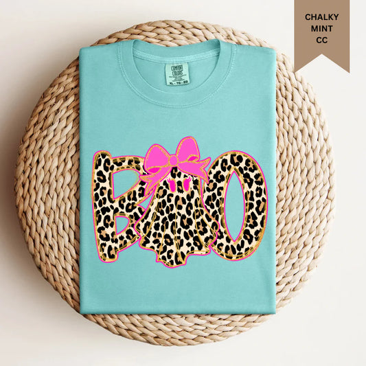 *Leopard Print Boo Tee*