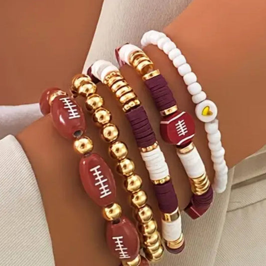 Beaded Football Bracelets