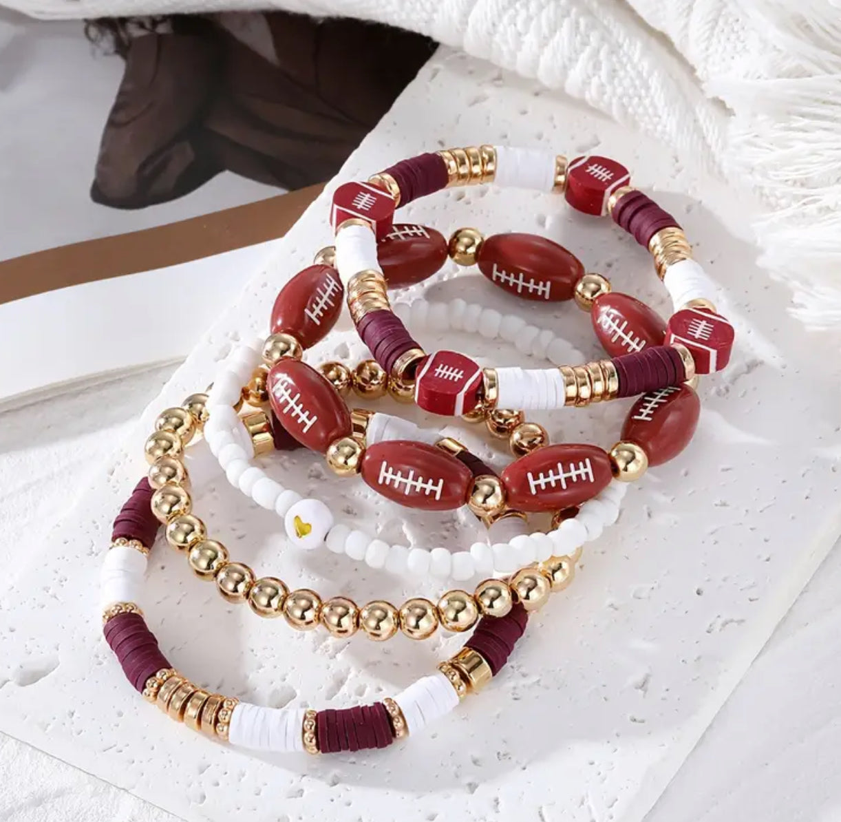 Beaded Football Bracelets