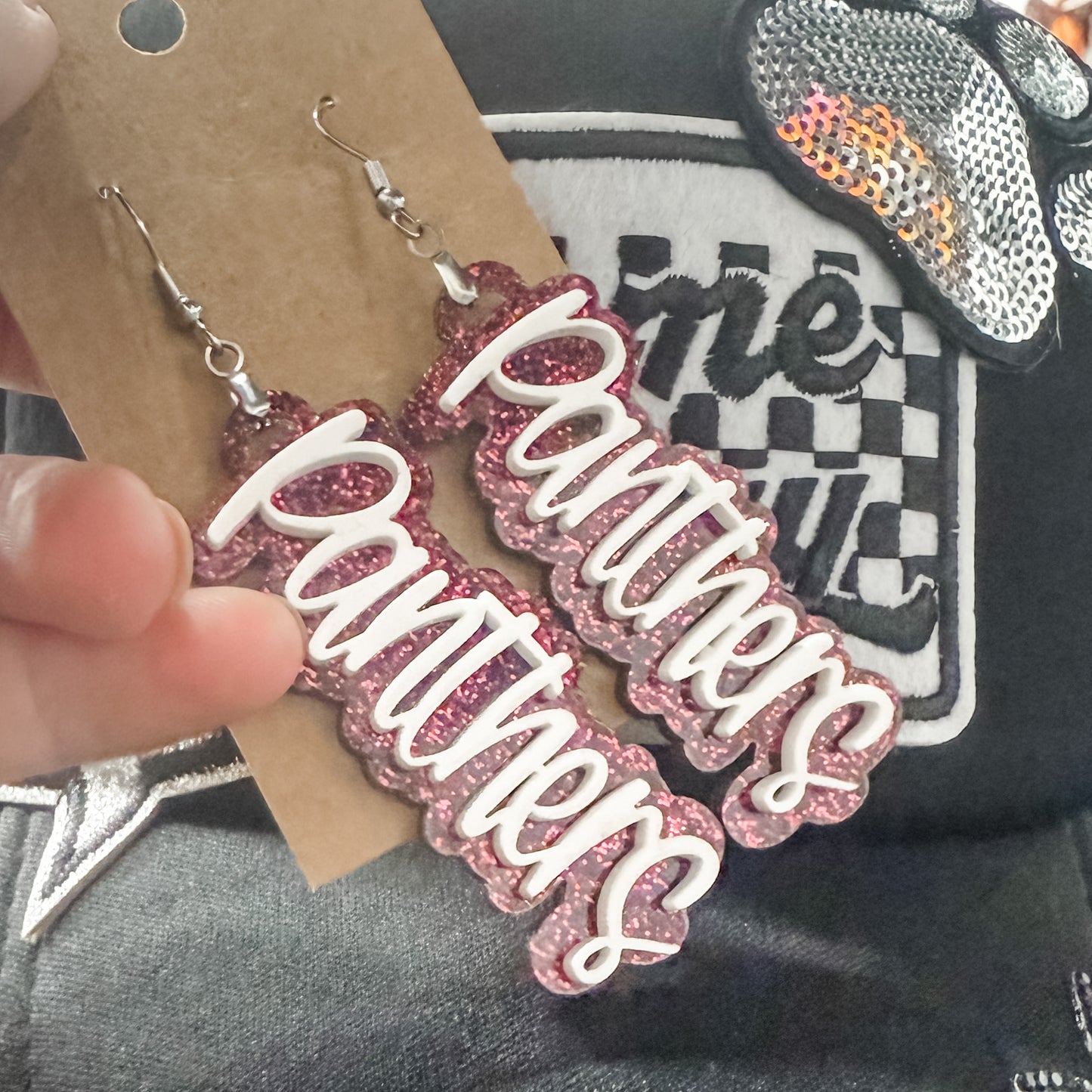Acrylic Panther Earrings