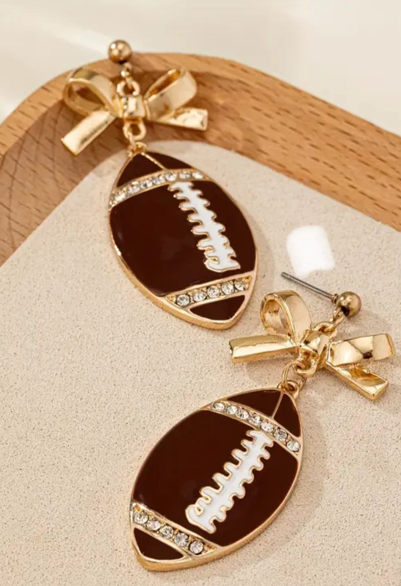 Bling Football Earrings