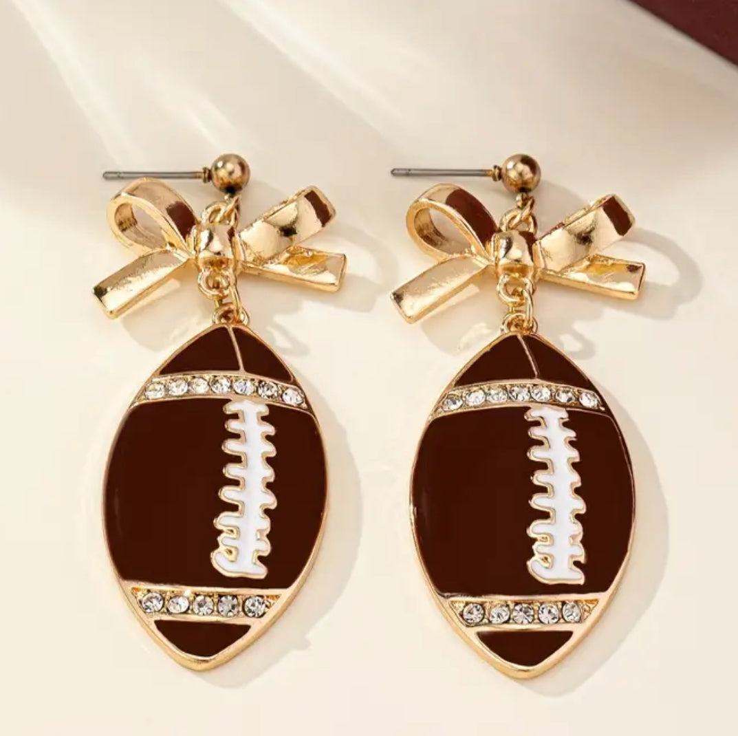 Bling Football Earrings