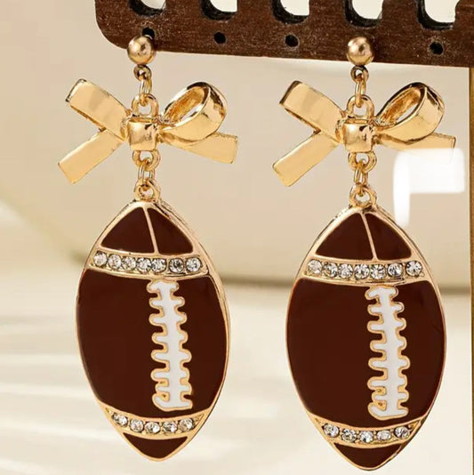 Bling Football Earrings