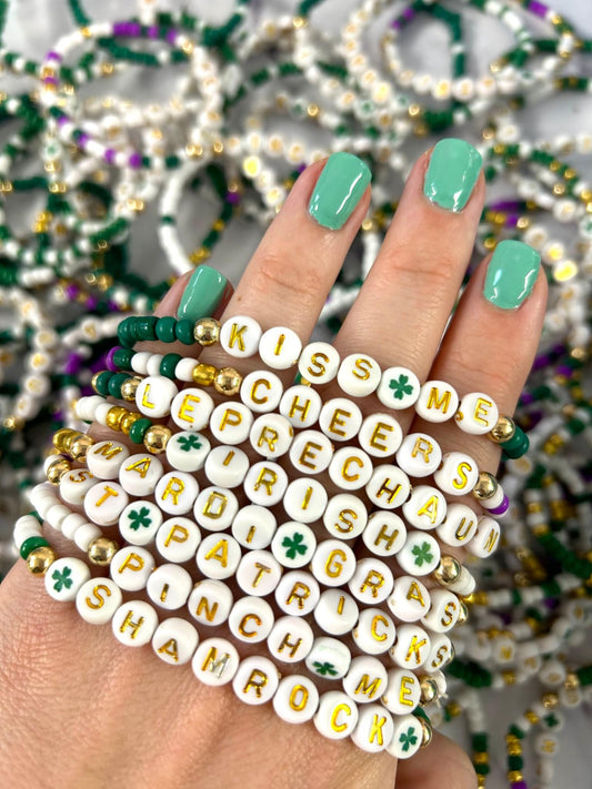 St. Patricks Day Beaded Bracelets