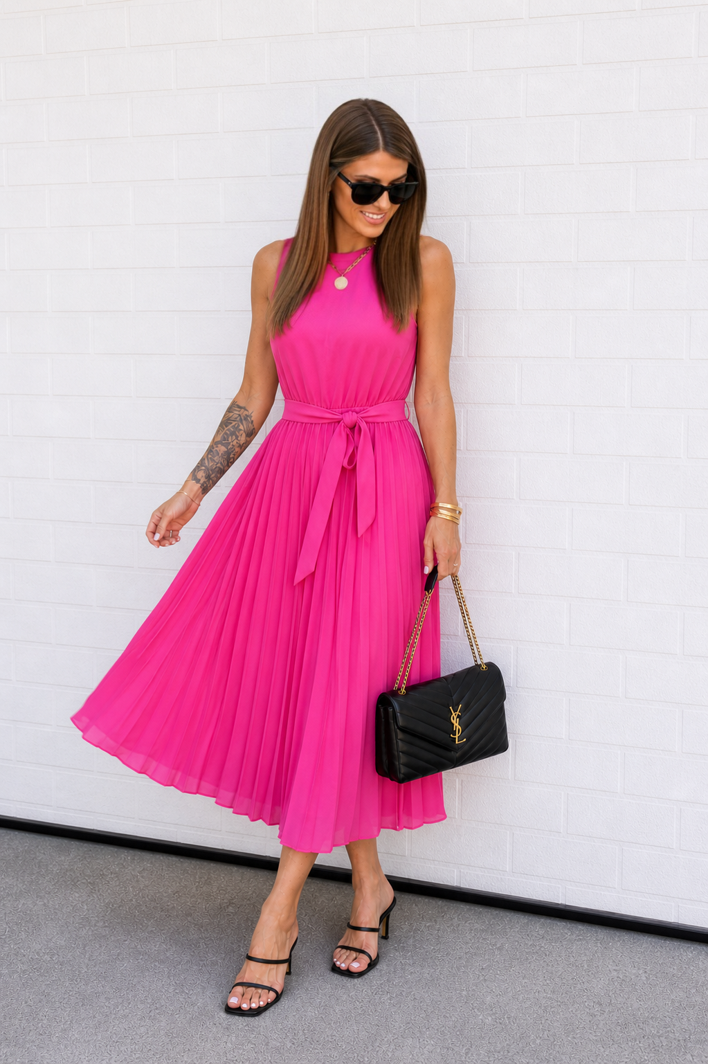 Elle Pleated Midi Dress