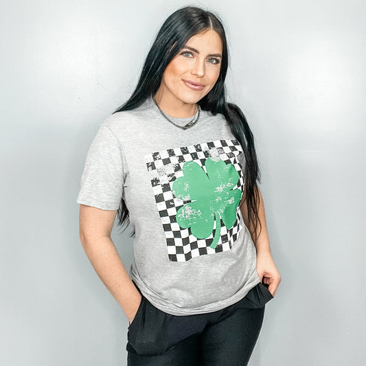 Checkered Shamrock Tee