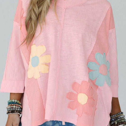*Pink Flower Oversized Top*