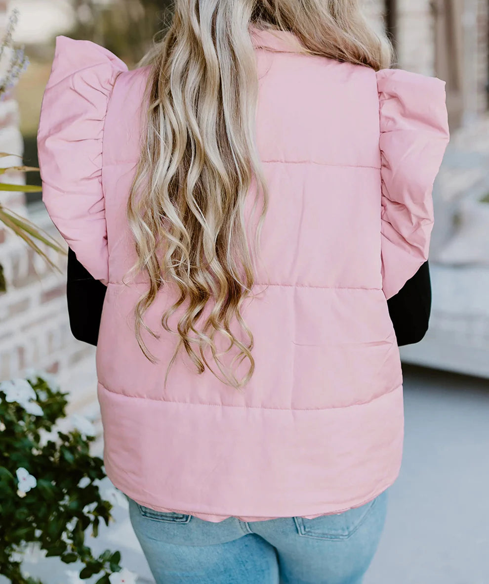 *Pink Flutter Puffer Vest*