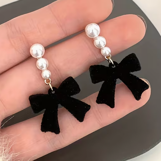 Pearl Bow Earrings