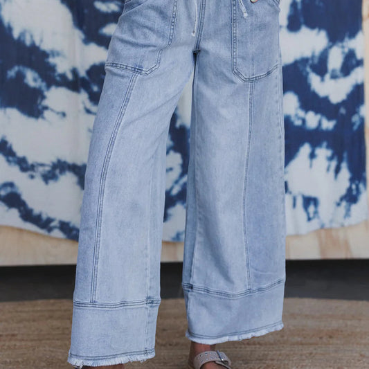 *Trendy Wide Leg Denim Pants*