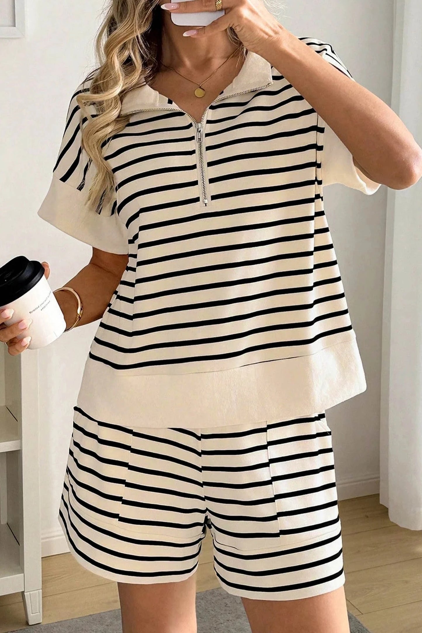 *B&W Stripe Ribbed Set*