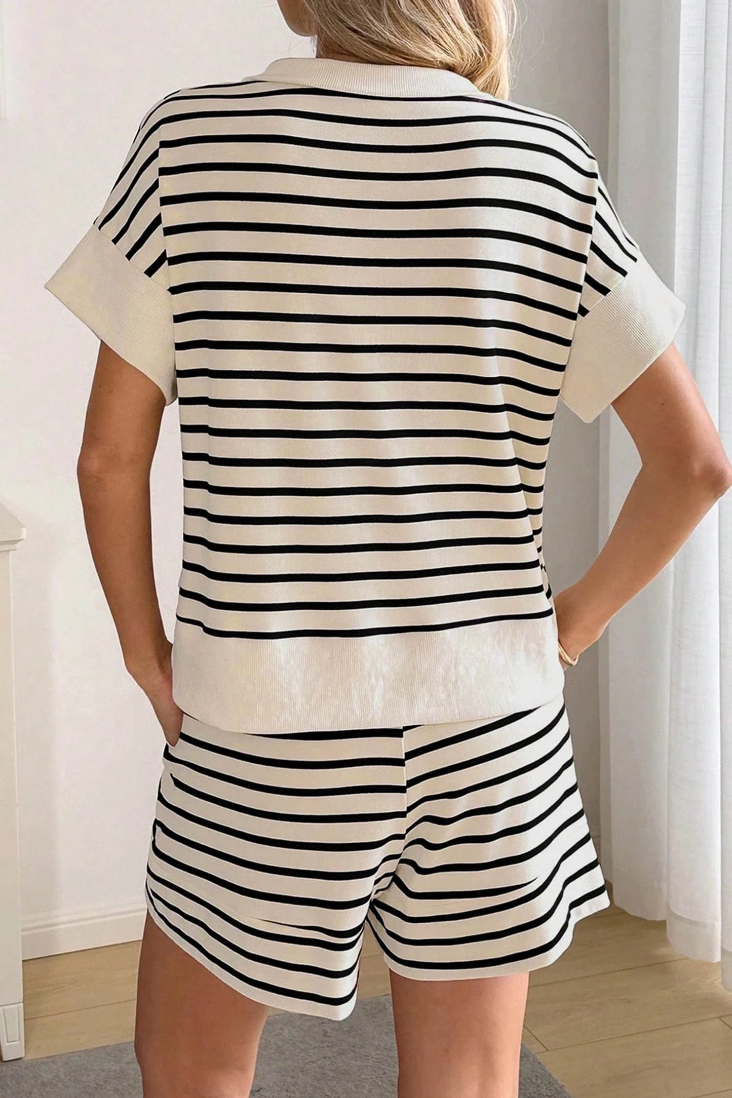 *B&W Stripe Ribbed Set*