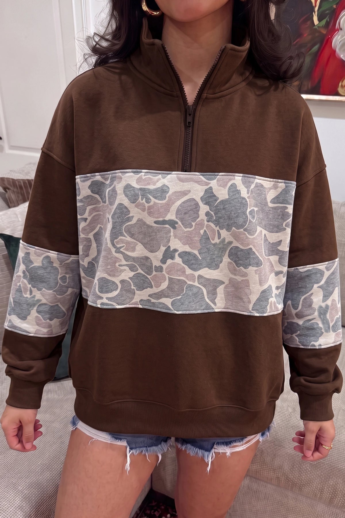 *Coffee Camo Quarter Zip*