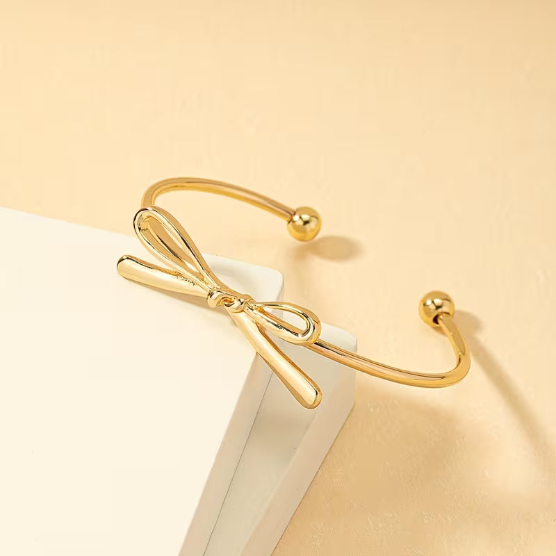 Gold Bow Cuff Bracelets