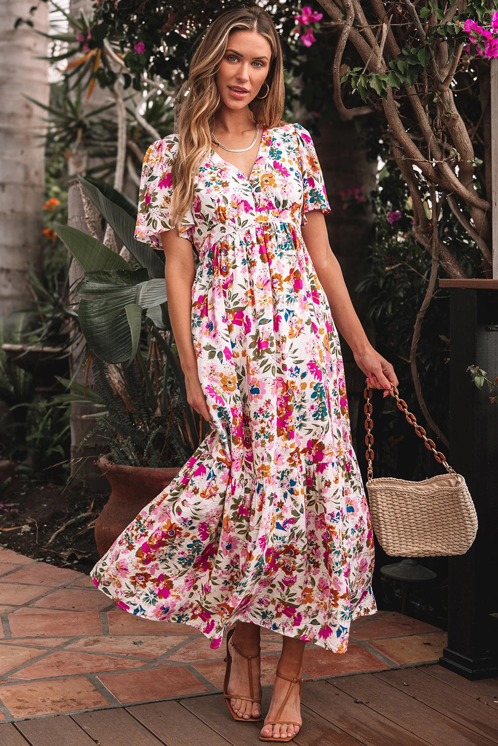 *Multicolor Floral Maxi Dress*