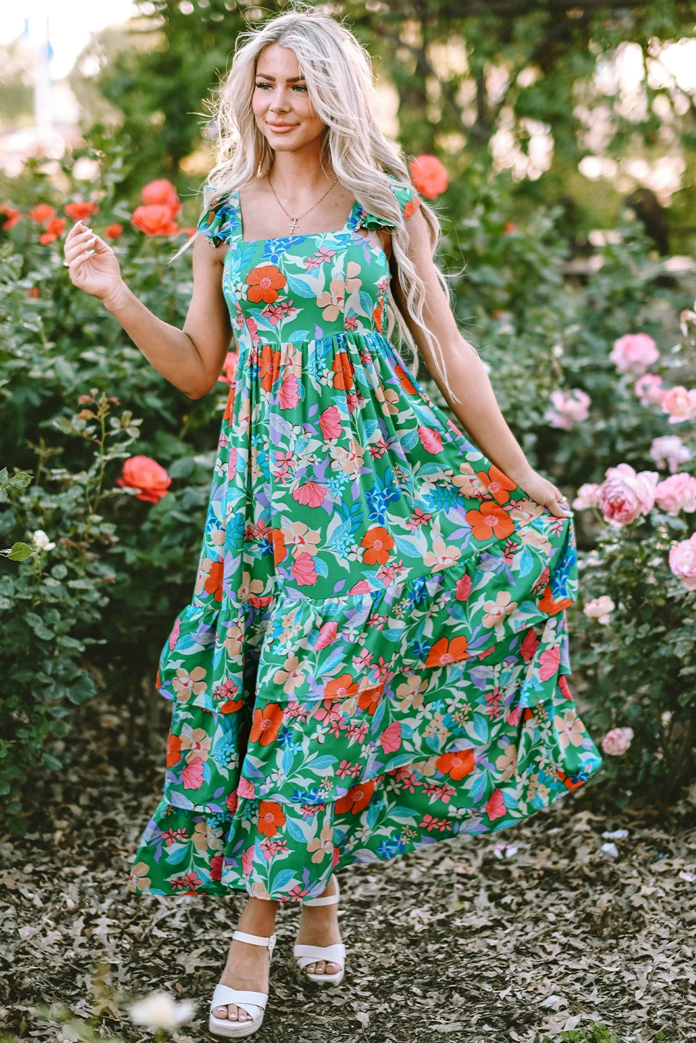 *Green Floral Dress*