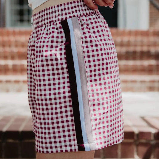 *Maroon Plaid Boxer Shorts*