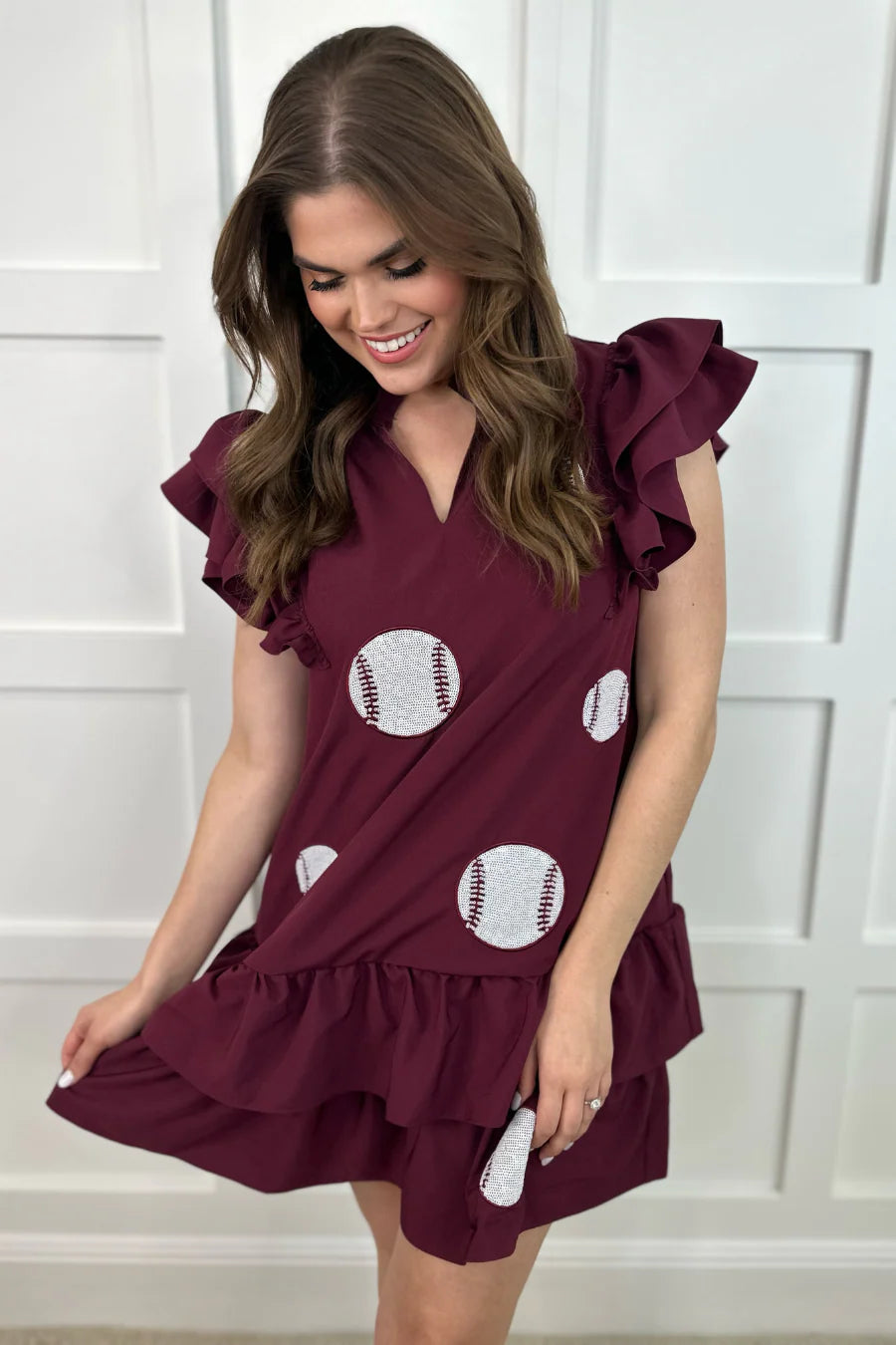 *Maroon Baseball Dress*