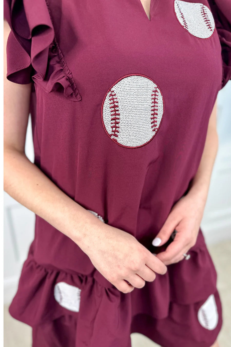 *Maroon Baseball Dress*