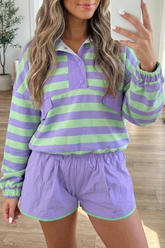 *Purple & Green Striped Set*