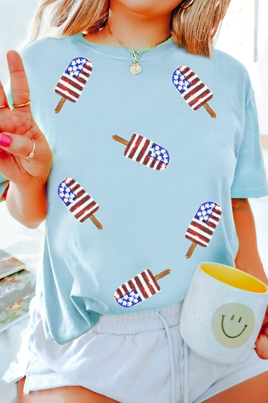 *Patriotic Sequin Popsicle Top*