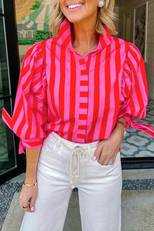 *Pink & Red Stripes Top*